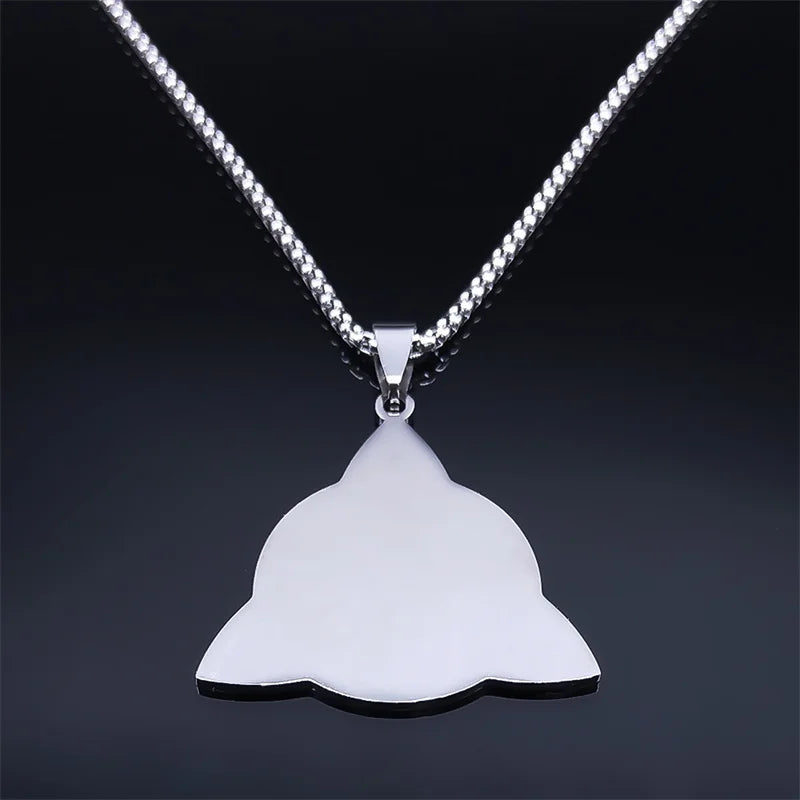 Triquetra Pentagram Triple Moon Necklace — Stainless Steel