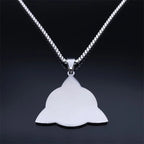 Witch Triquetra Trinity Celtic Knot Necklace Stainless Steel Pentagram Triple Moon Goddess Necklaces Jewelry Collar N3406S02