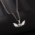 Gothic Bat Wings Cuban Chain Necklace — Stainless Steel