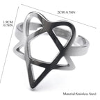 Steel Ring Heartagram Symbol Him Music Band Hollow