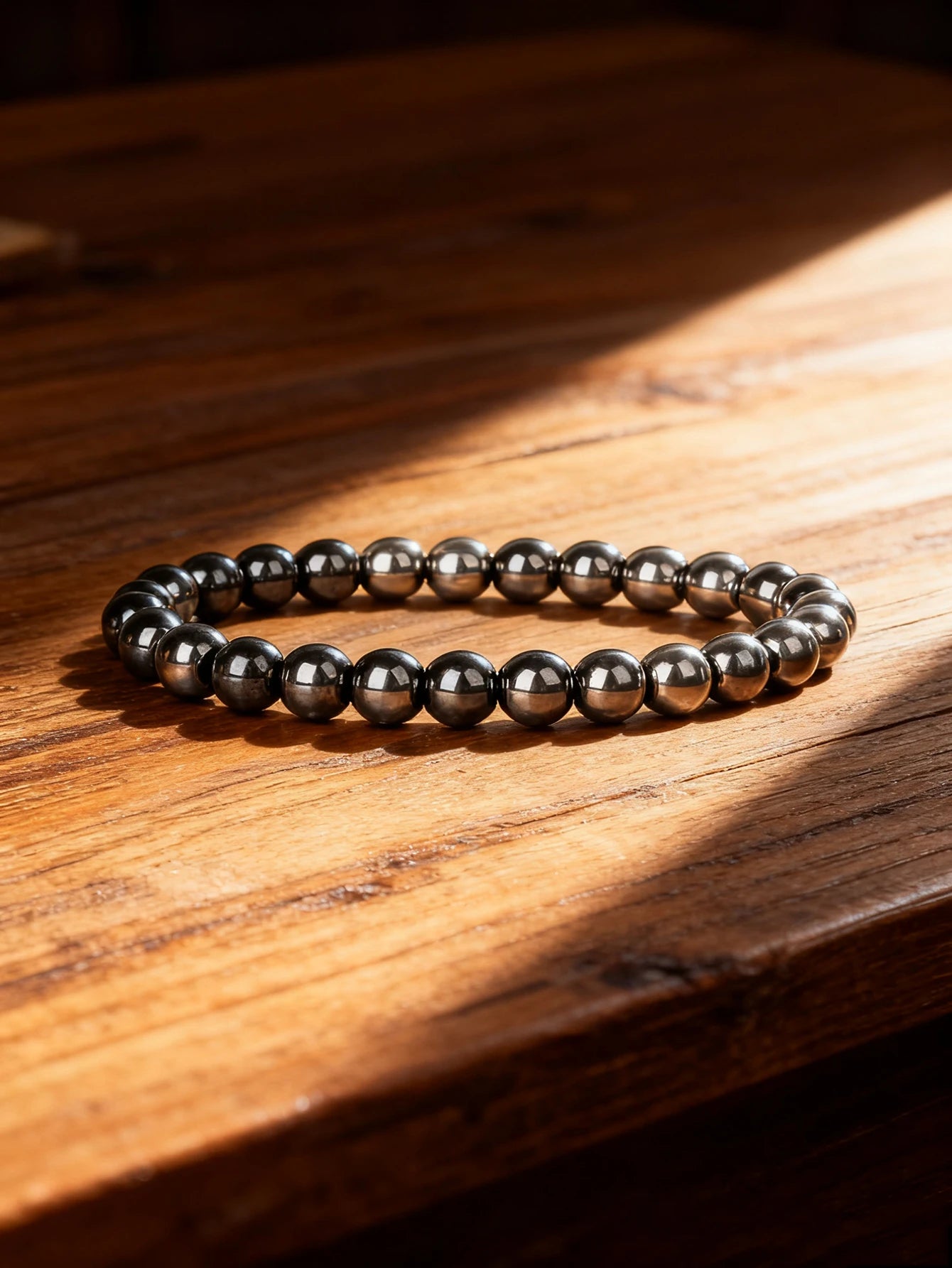 Men's Bracelet Natural Stone Hematite Arrow Bead Beaded Bracelet for Vigour Protection Strength Confidence & Grounding Jewelry