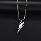 Stainless Steel Lightning Box Chain Pendant Necklace