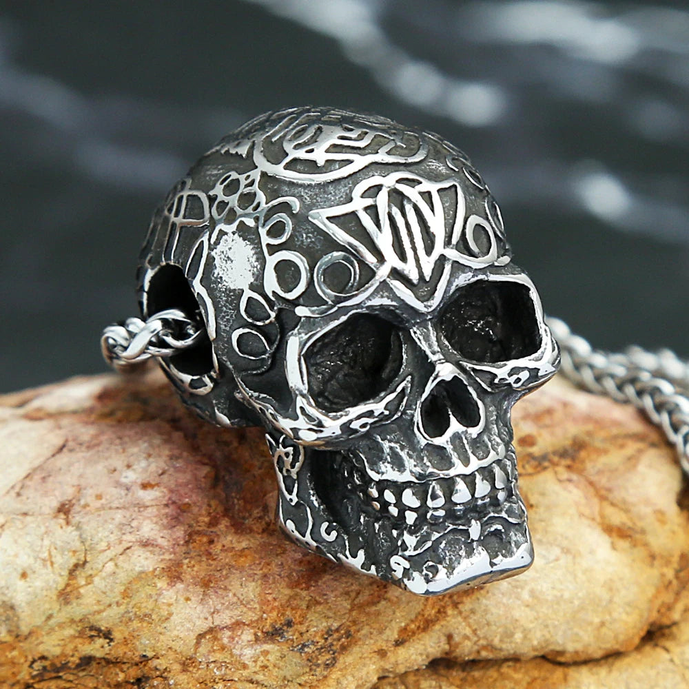Gothic Skull Stainless Steel Pendant Necklace