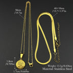 Stainless Steel Egyptian Eyes Hieroglyph Chain Necklace for Women Men Gold Color Eye of Ra Horus Symbol Pendant Necklace Jewelry