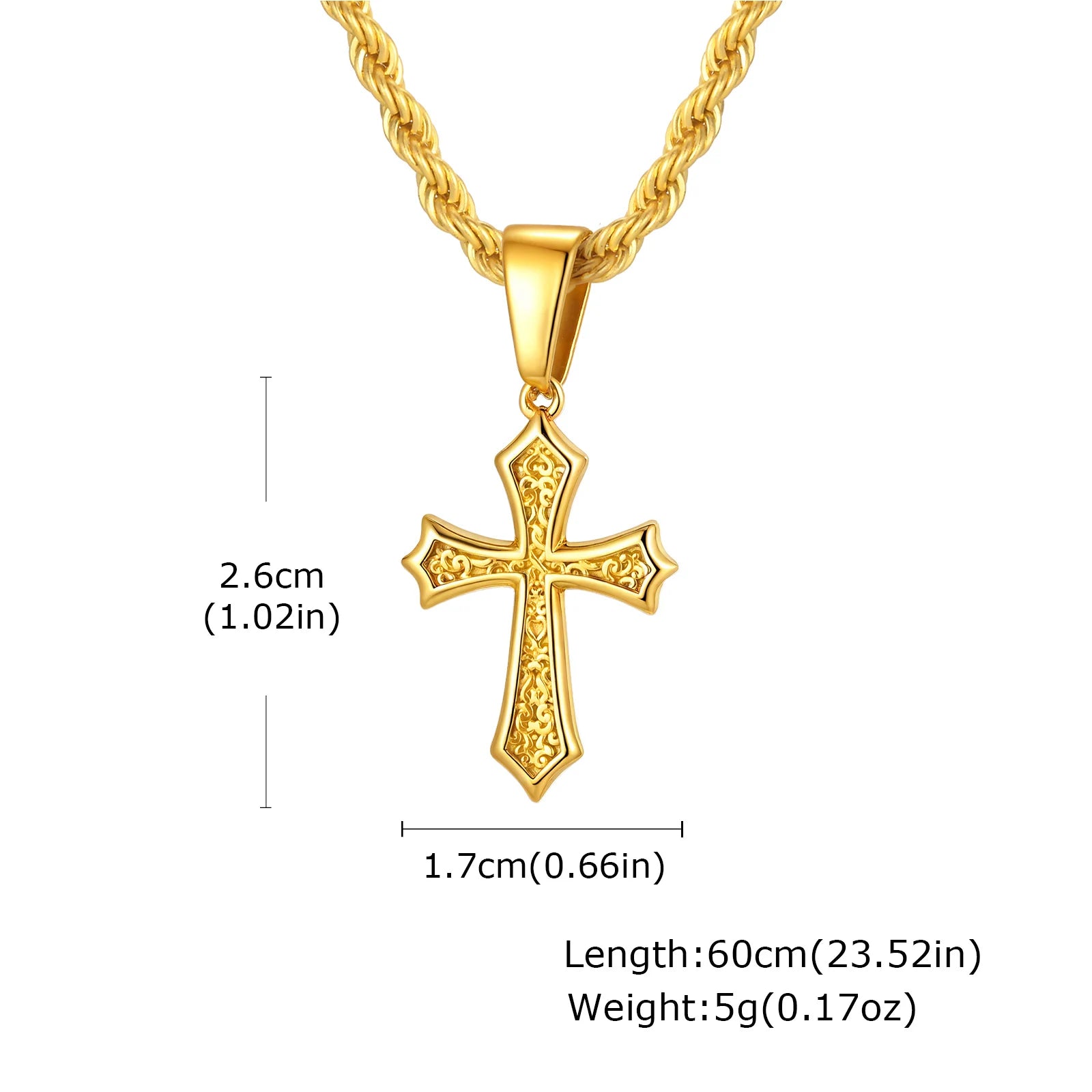 Cross Stainless Steel Pendant Necklace