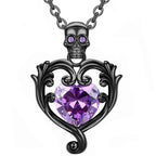 Iced Out Skull Black Pendant Necklace