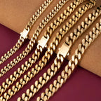 Pack of 1, Stainless Steel Miami Plated 18k Cuban Chain, Hip Hop Style, Unisex Accessories, Waterproof Necklace.
