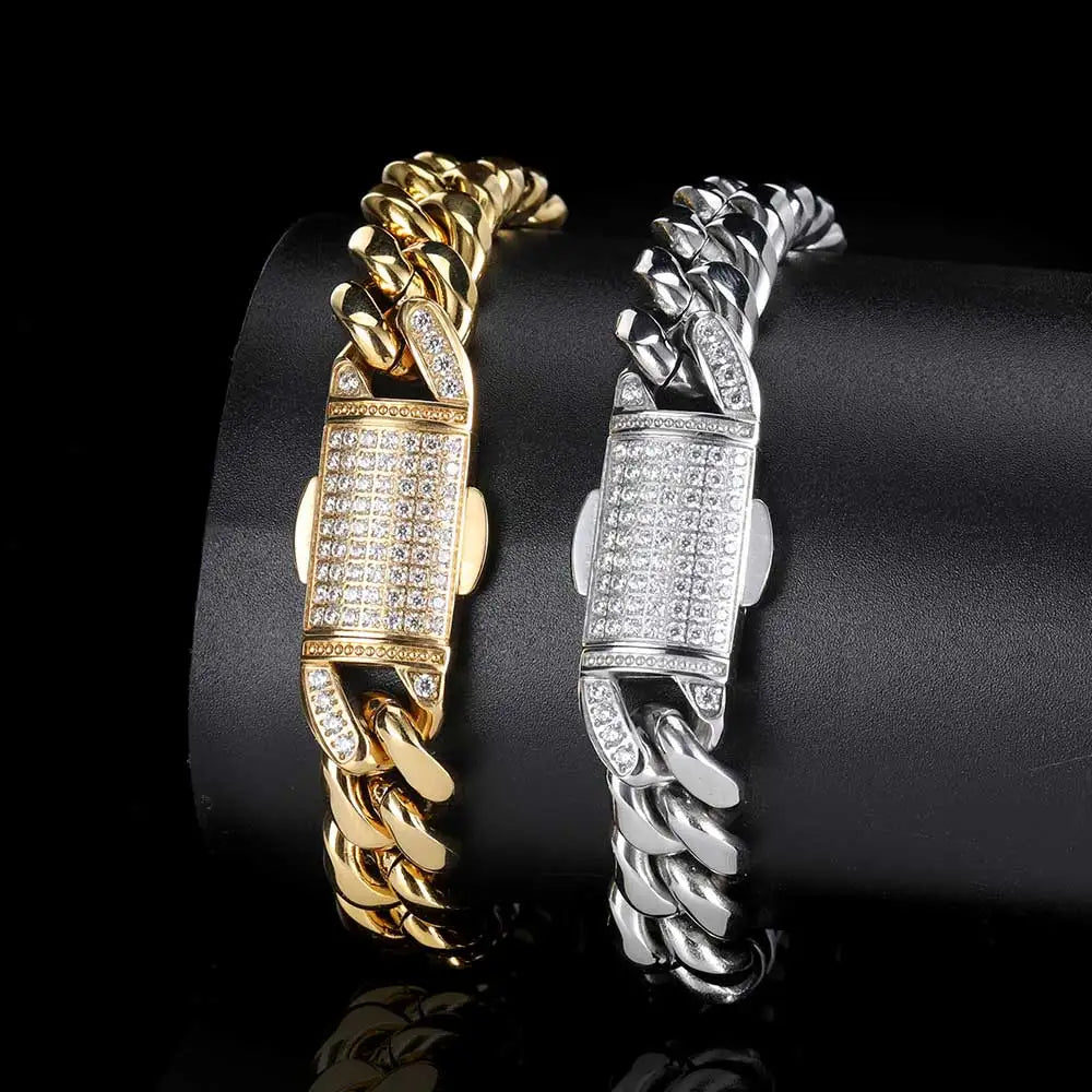 Black Cuban Bracelet Stainless Steel 12MM PVD
