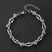 Stainless Steel Water Proof Bracelet for Men Women Irregular Chain Link with Knot Adjustable Extension Chain Trendy