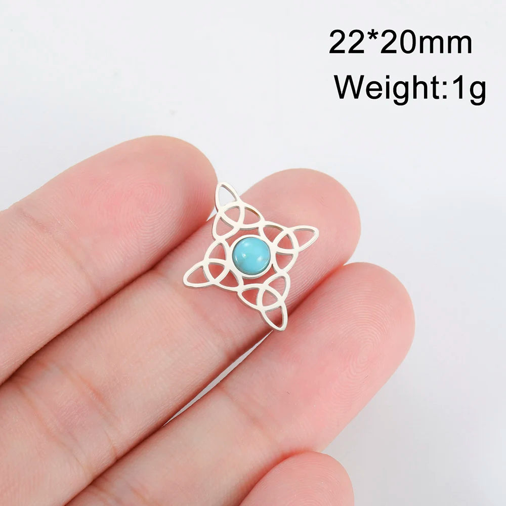 Trinity Witch Knot Charm Pendant — Steel