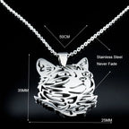 Cat Silver Statement Pendant Necklace — Stainless Steel