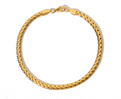 Snake Chain Link Bracelet — Gold-Tone Stainless Steel, 4MM