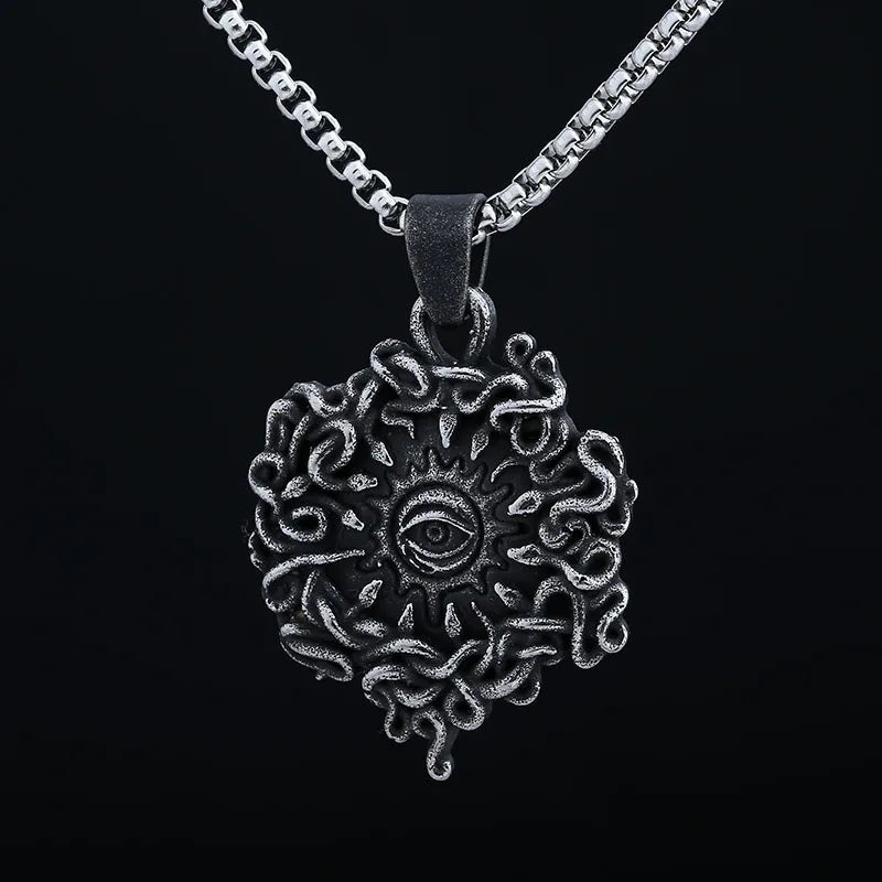 Eye of God Stainless Steel Pendant Necklace