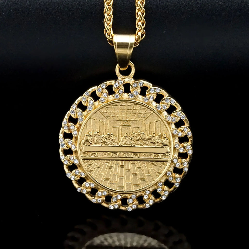 Iced Out Last Supper Pendant — Stainless Steel