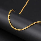 3mm Classic Stainless Steel Twist Long Chain Pendant Necklace for Men Women Punk Style Hip Hop Rock Personality Chokers Jewelry
