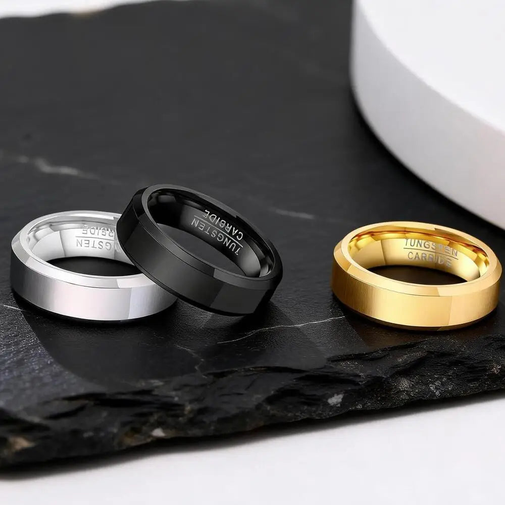 Gold Tungsten Carbide Ring 6mm