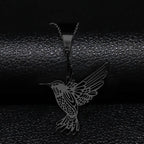 Hummingbird Pendant Necklace — Stainless Steel