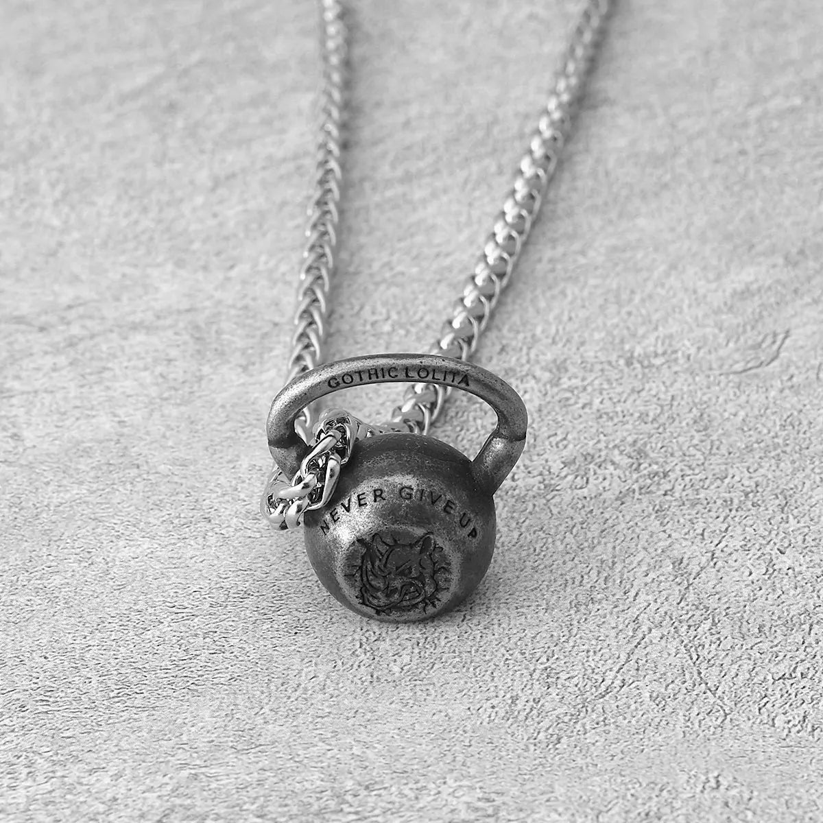 Dumbbell Stainless Steel Pendant Necklace