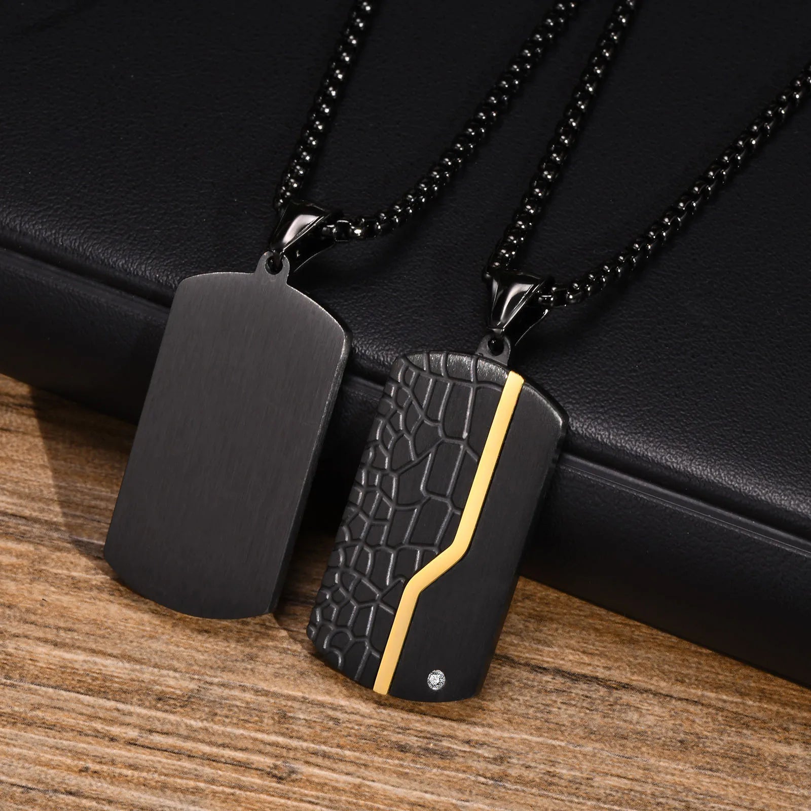 Dogtag Pendant Necklace — Stainless Steel