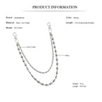 A Harajuku Style Street Hip-Hop Jeans Chain with Personalized Punk Style Double-Layer Waist Chain for Men and Women Accessories