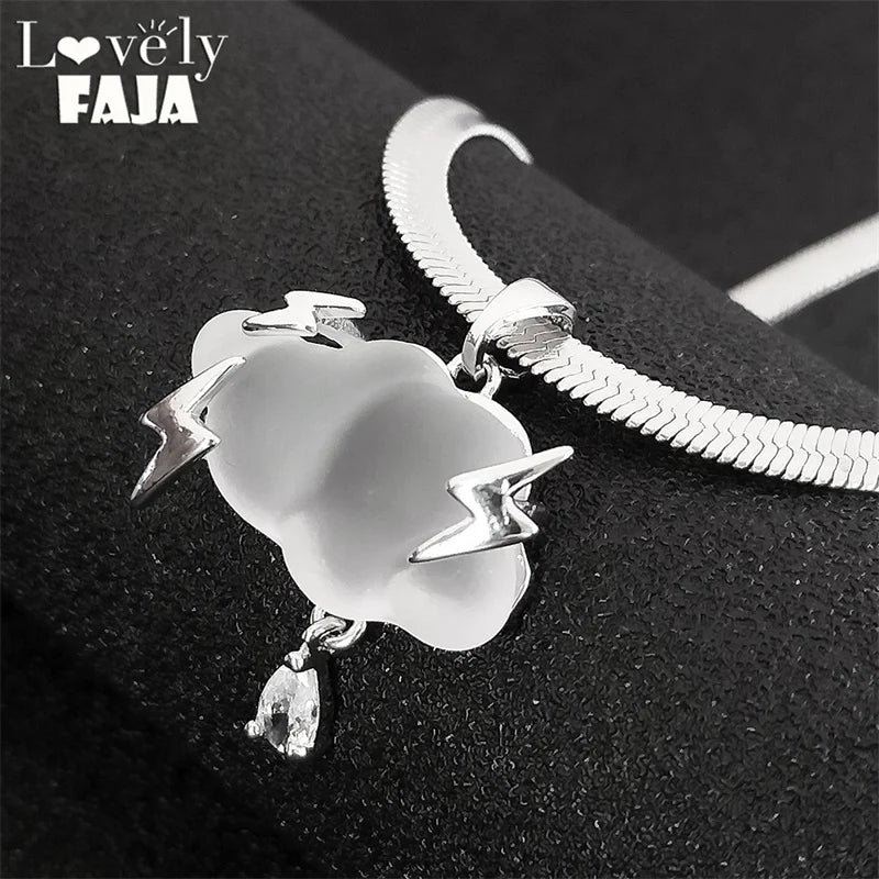 Iced Out Steel Chain Y2k Floating Cloud Lightning