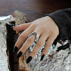 Textured Lava Cyberpunk Ring — Stainless Steel