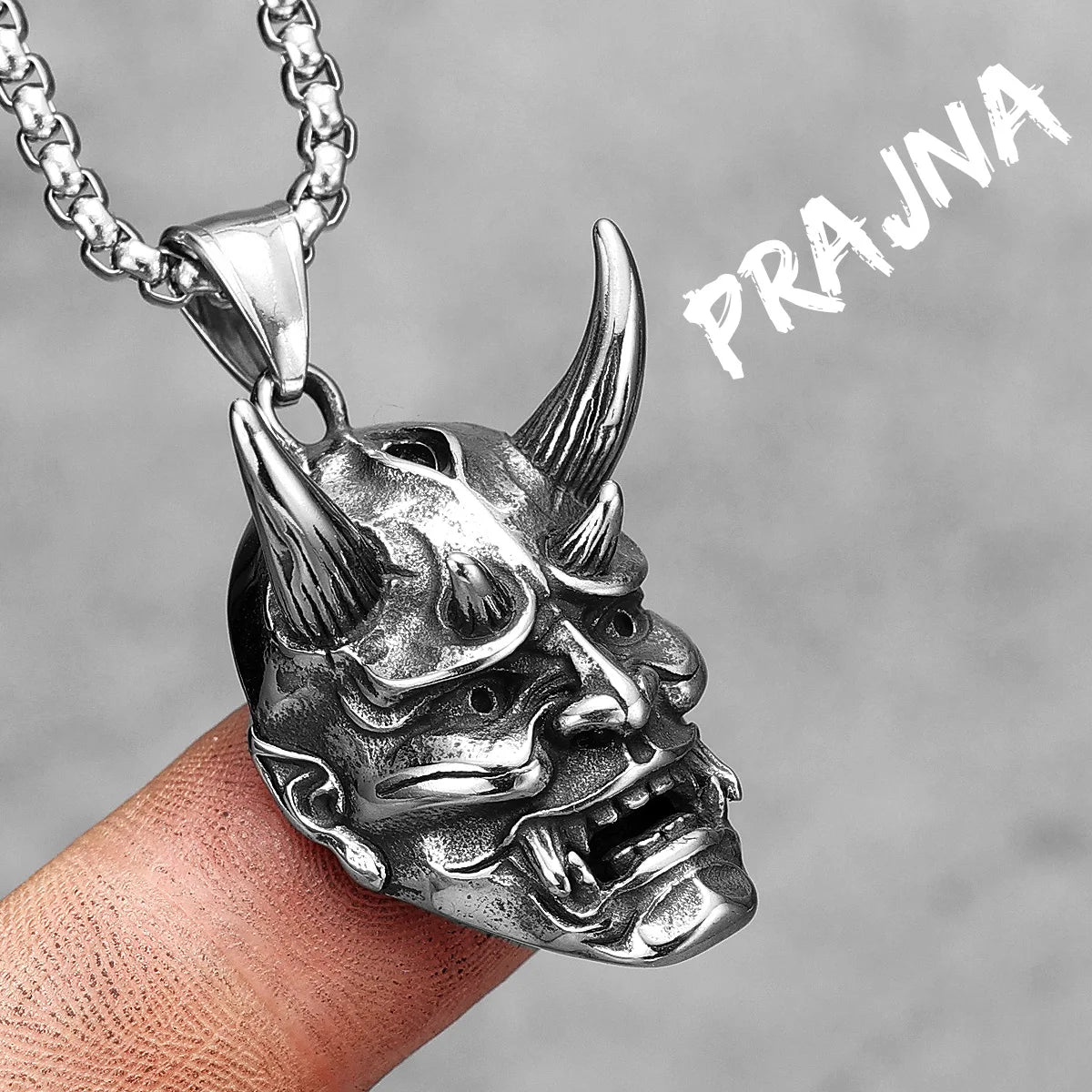 Japanese Wraith Prajna Stainless Steel Men Women Necklaces Pendants Chain Punk Jewelry Creativity Gift Dropshipping Wholesale