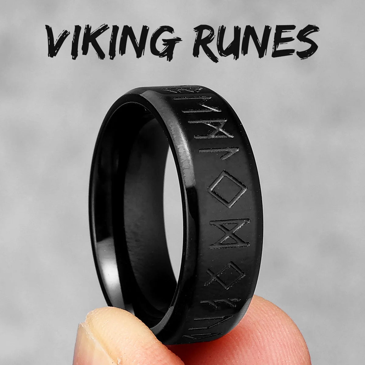 Vintage Nordic Viking Runes Celtic Knot Series Stainless Steel Womens Mens Rings Punk Biker Jewelry Creativity Gift