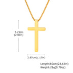 Vnox 60cm Box Chain Cross Pendant Necklaces for Men, Simple Plain Black Silver Gold Color Stainless Steel Thick Cross Collars