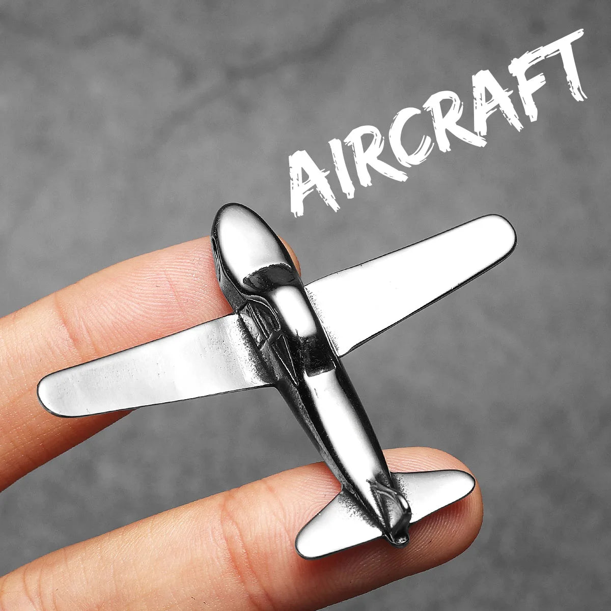 Airplane Pendant Necklace — Stainless Steel