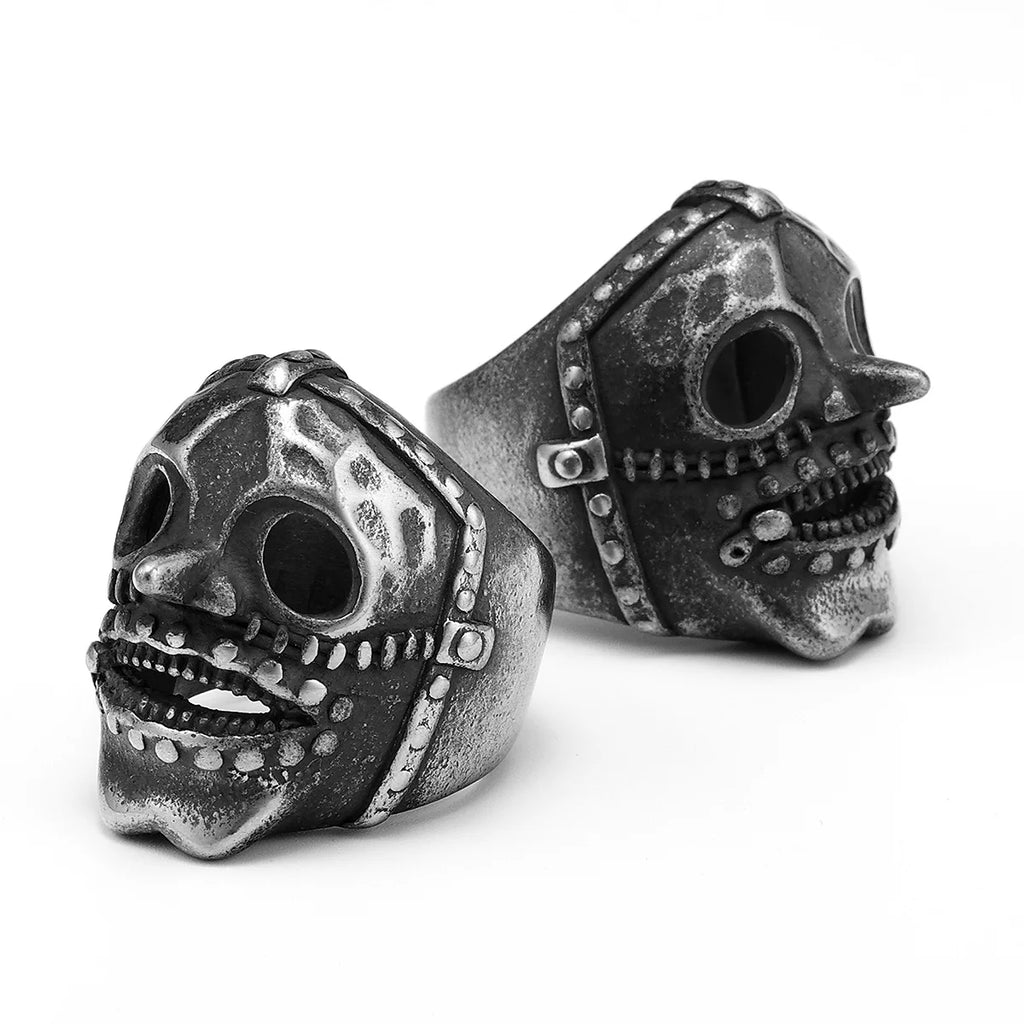 Tengu Skull Ring Black — Stainless Steel