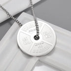 Cool Titanium Steel Dumbbell Pendant Necklace Barbell Fitness Pendant Men and Women Leisure Sports Punk Jewelry