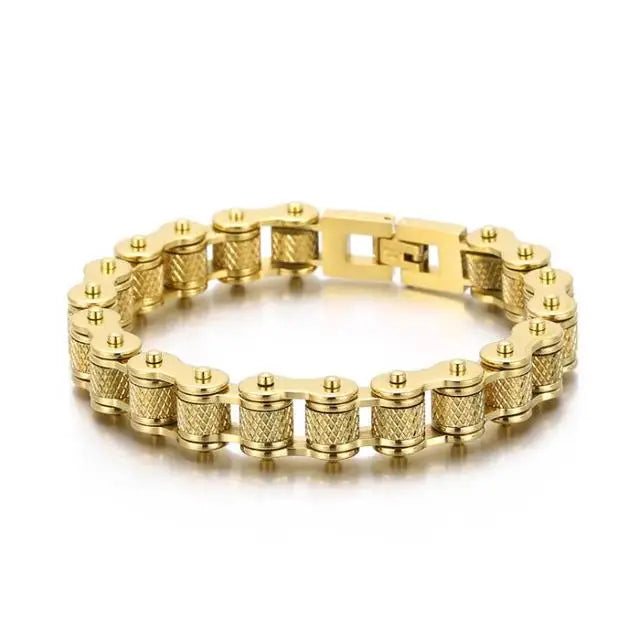 Retro Heavy Brush Stainless Steel Motorcycle Chain Bracelet 11/13MM Wide Mens Women Bike Biker Bracelets Hip-Hop Jewelry 19-23cm