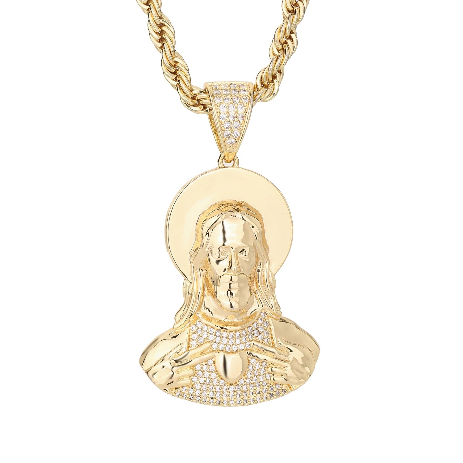 Hip-hop men's jewelry pendant 14k gold-plated/60mm*40mm/18.3g/pendant pendant necklace gift parents peace pendant