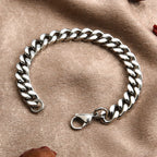 316L Stainless Steel Cuban Chain Bracelet For Men Punk Hand Chain Male Jewelry Accessories 8mm-14mm Wide