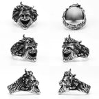 Clown Portrait Ring Stainless Steel Gothic