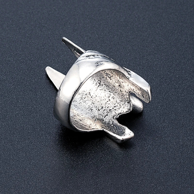 classic Anubis Alloy Ring, Men's Gothic Hip Hop Jewelry, Retro Steel Warrior Band (Steel Color) For Male Boy