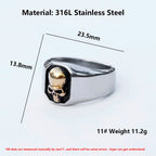 NEW Men's 316L stainless-steel rings Punk Rock Gothic skull ring for teens fashion Jewelry for gift free shipping
