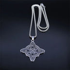Witchcraft Celtic Witch Knot Pendant Necklace for Women Men Stainless Steel Slavic Protection Amulet Jewelry nudo de