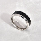 Top Quality Simple Stainless Steel Men Rings Western Titanium Steel Black White Ring For Fashion Jewelry