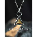 Copper Electroplated Gold Personality《Eye of Horus》925Sterling Silver Necklace All-Seeing Eye God Amulet Vintage Men's