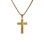 Gold Cross Jesus Pendant Necklace Titanium Steel