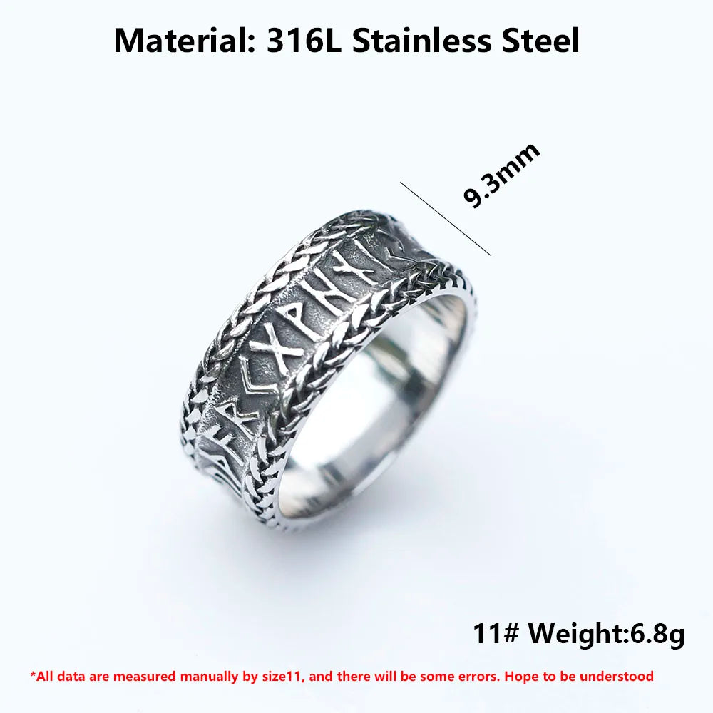 2023 NEW Men's 316L stainless steel rings Nordic VIKING Odin Celtic Knot Rune Amulet Jewelry Gifts free shipping