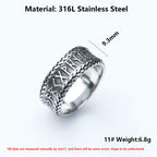 2023 NEW Men's 316L stainless steel rings Nordic VIKING Odin Celtic Knot Rune Amulet Jewelry Gifts free shipping