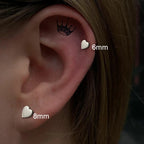 Stainless Steel Heart Stud Earrings