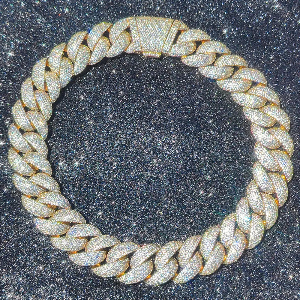 Rose Gold Cuban Chain Necklace Iced Out 24MM