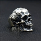 Antique Silver Color Evil Skeleton Skull Ring For Men Chunky Stainless Steel Punk Rock Skeleton Ring Jewelry For Male Wholesale