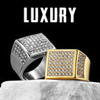 Square Gemstone Ring — Stainless Steel