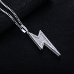 Iced Out Lightning Pendant — 925 Silver
