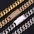 Iced Out Cuban Chain Stainless Steel 18MM 3-Row